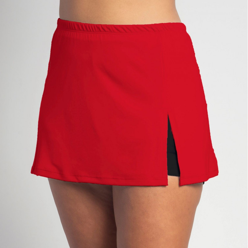 Side Slit Skort - Red Solid - Black Shorts Side Slit Skort - Red Solid - Black Shorts