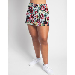 Side Slit Skort - Roses w/ Black Shorts