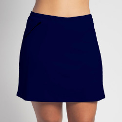 Golf/Walking Zipper Pocket Skort - Navy Solid