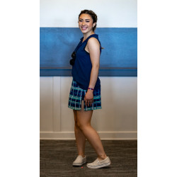 Side Slit Skort - Golf - Country Club Plaid w/ Navy Shorts