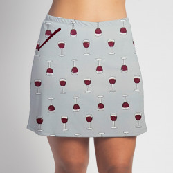 Golf/Walking Zipper Pocket Skort - Wine is Fine