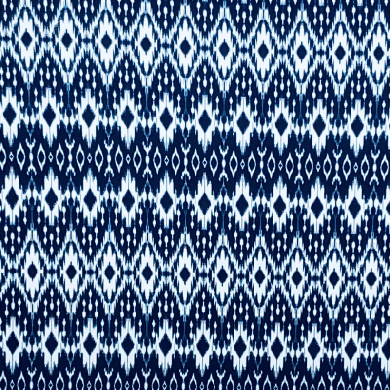 Denim Ikat fabric swatch