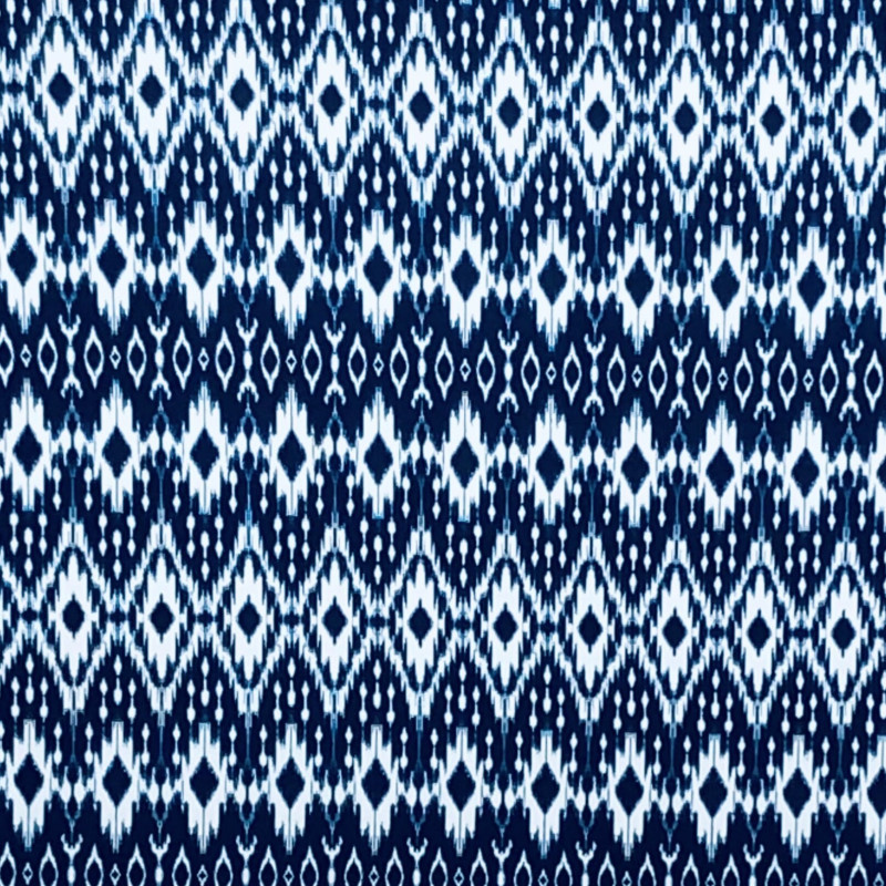 Denim Ikat fabric swatch