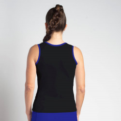 Scoop Neck Tank Top - Black with Cobalt trim