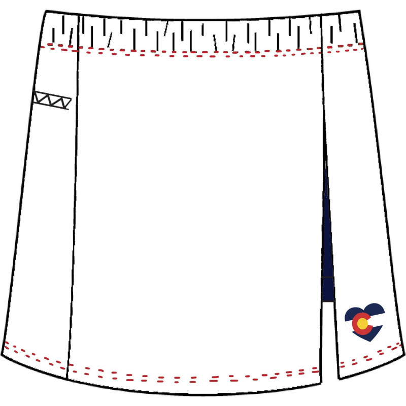 Side Slit Golf Skort - Mile High Eagles White w/Navy Shorts with Logo added