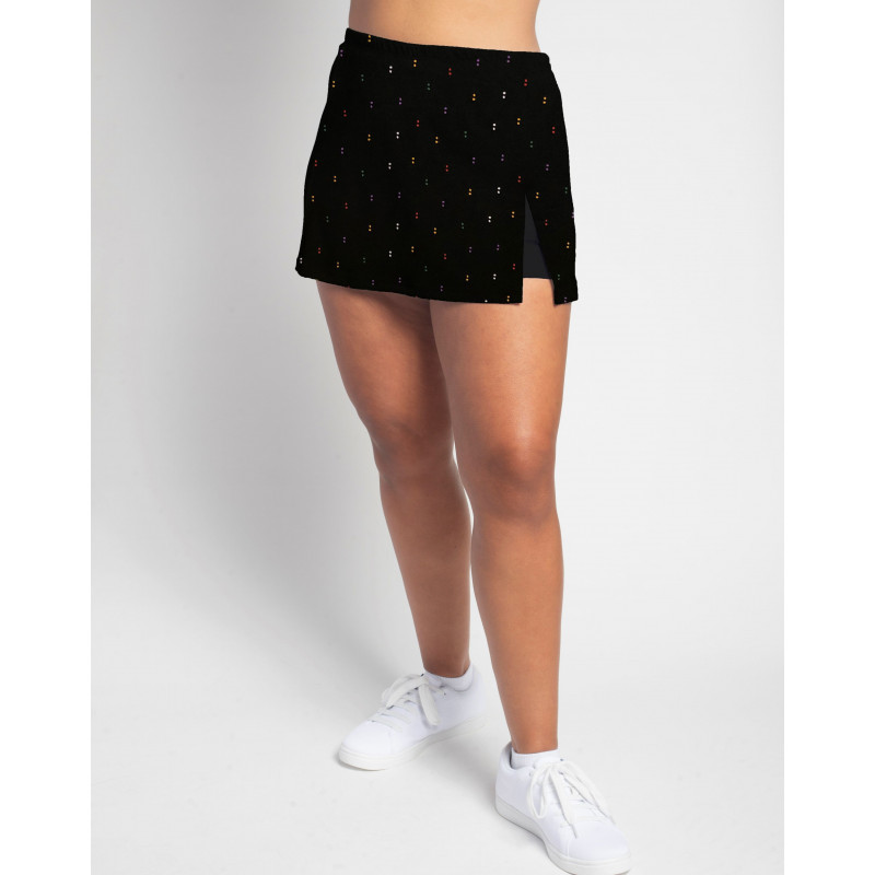 Side Slit Skort Blk Double Dot Black Shorts