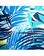 Cobalt Palm Print
